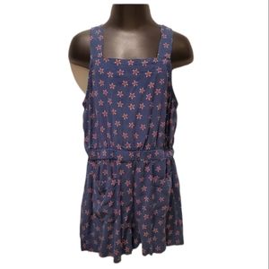 Copper Key Blue Shorts Jumpsuit with Red Stars